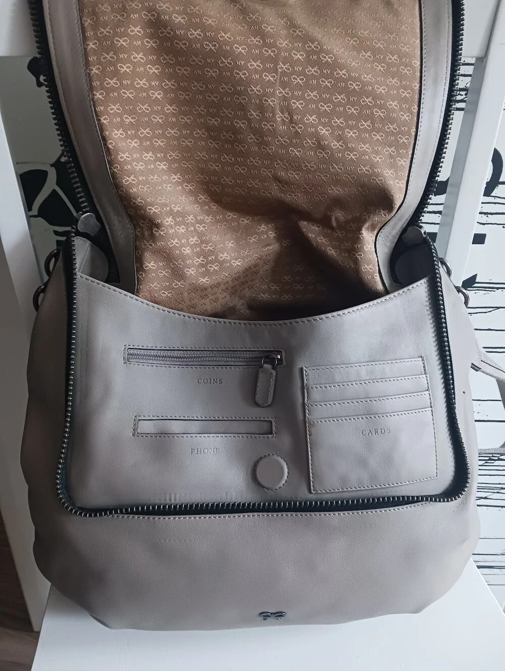 Anya Hindmarch Bits & Bobs Maxi Zip Hobo Shoulder/ Crossbody Bag